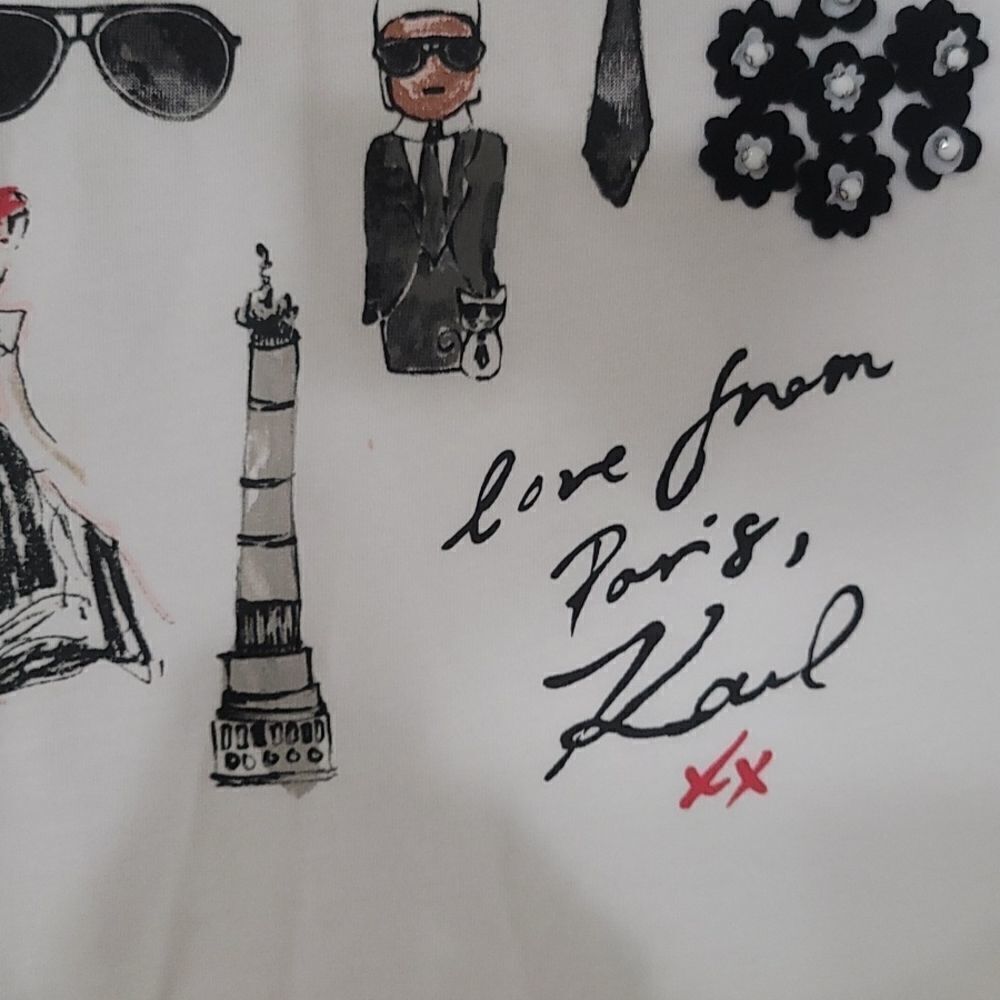 Karl Lagerfeld graphic tee size small. - Picture 3 of 8